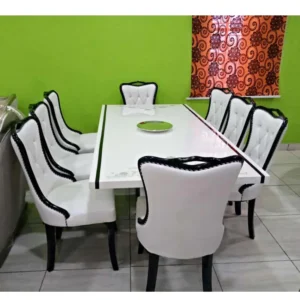 8 Seater Dining Tables With Marble Top White & Black