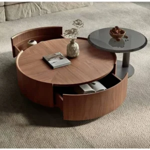 Elegant Round Wooden Center Table