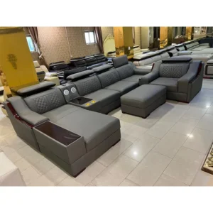 L-shape sofa parlour chair Luxury Leather