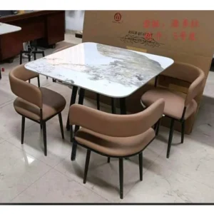 Marble Dining Table with 4 Chairs
