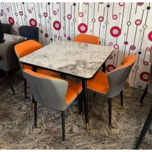 Marble Top 4 Seater Dining Table Set