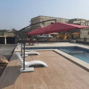 Outdoor umbrella and Fiber Swimming Pool Bed